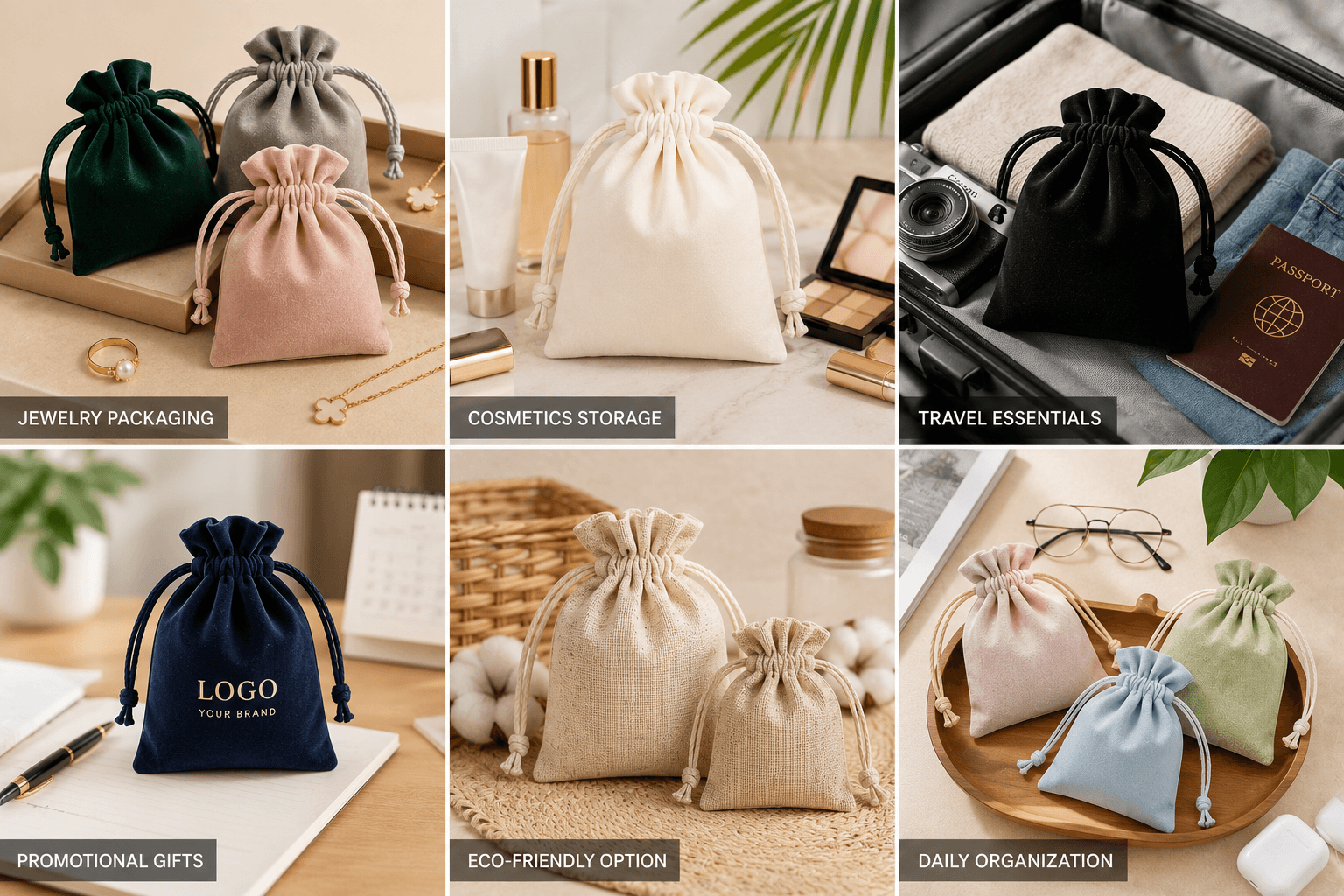 Drawstring Pouch Supplier for Custom Soft Packaging and OEM Production