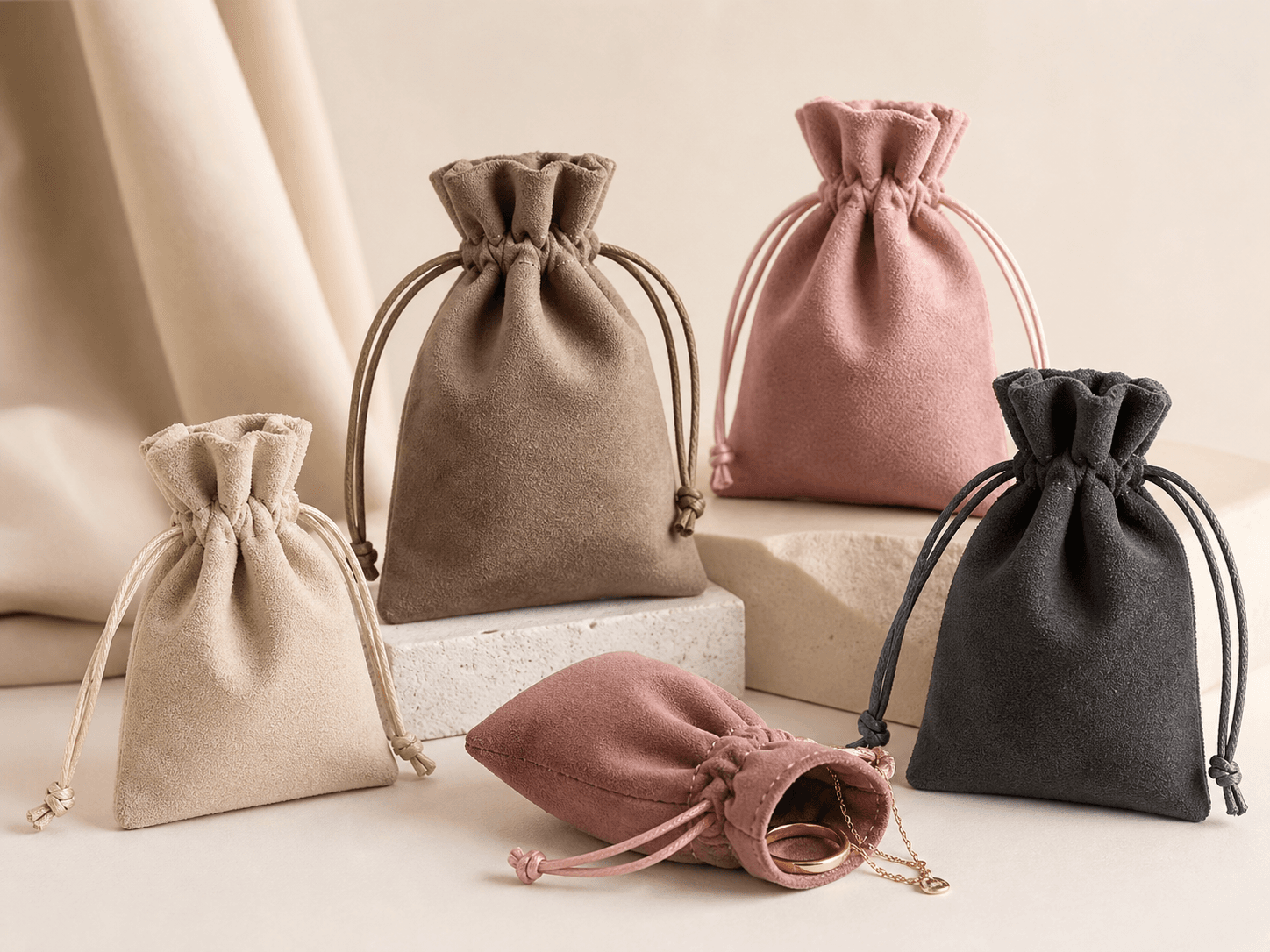 Suede Jewelry Bag Manufacturer for Premium Soft Packaging and OEM Production