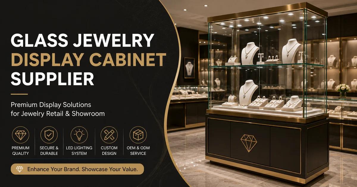 How to Choose a Glass Jewelry Display Cabinet Supplier for Retail Stores?