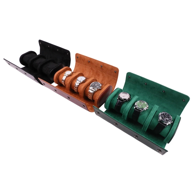 JBW1013W-3 حافظة ساعات من الجلد الصناعي بثلاثة فتحات
